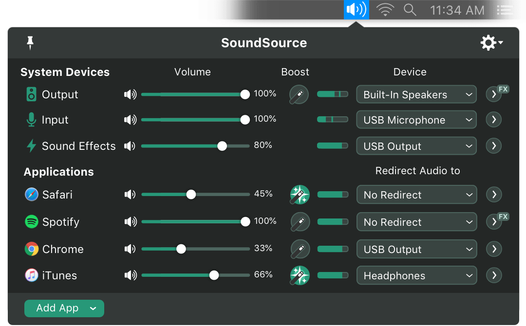 SoundSource's new Dark theme